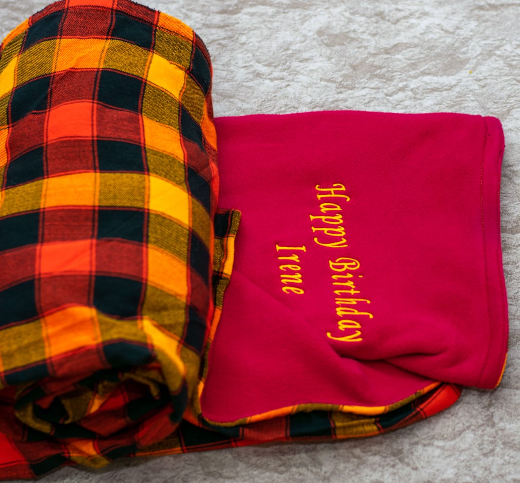 Pink and Blue Cheeked Maasai Cover Up with a Pink Fleece