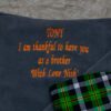 Personalised Green and Grey Maasai Fleece Blanket