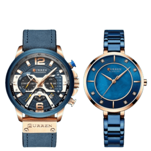 Blue Curren Couple Wrist Watches Set