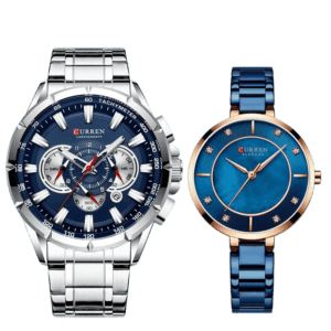 Curren Chronograph Couple Wrist Watches Set