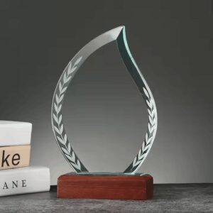 Cone-Shaped Crystal Clear Glass Award Trophy