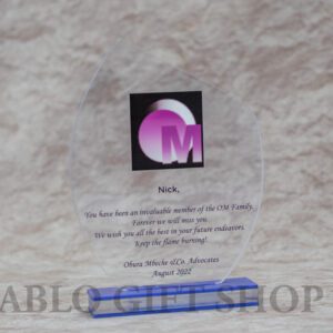 A Triangular Tipped Acrylic Award Trophy