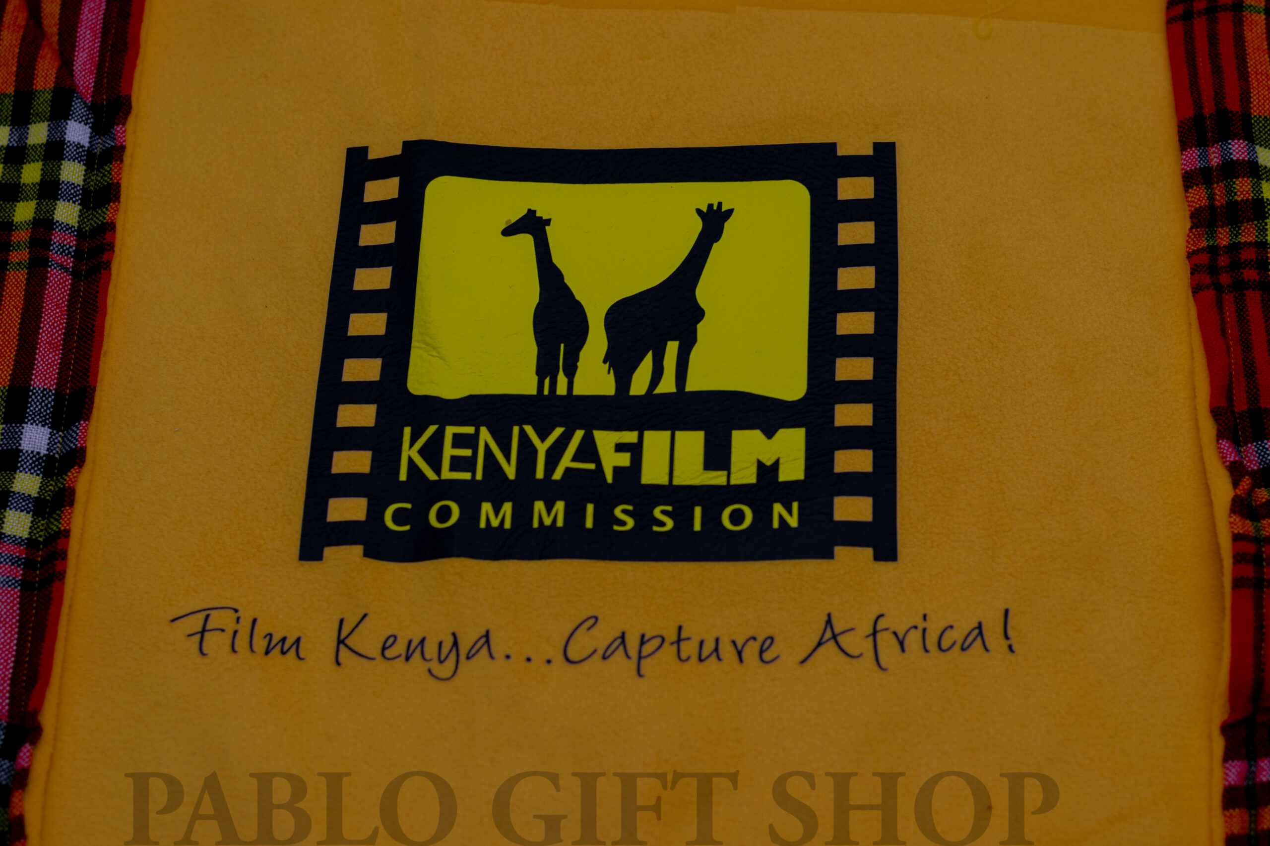 Maasai Light Fleece Blanket Branded with the Kenya Film Commission Logo