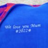 Personalised Blue and Red Checked Fleece Blanket