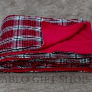 Maroon Maasai Blanket with Light Fleece