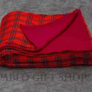 Red Maasai Blanket with Light Fleece
