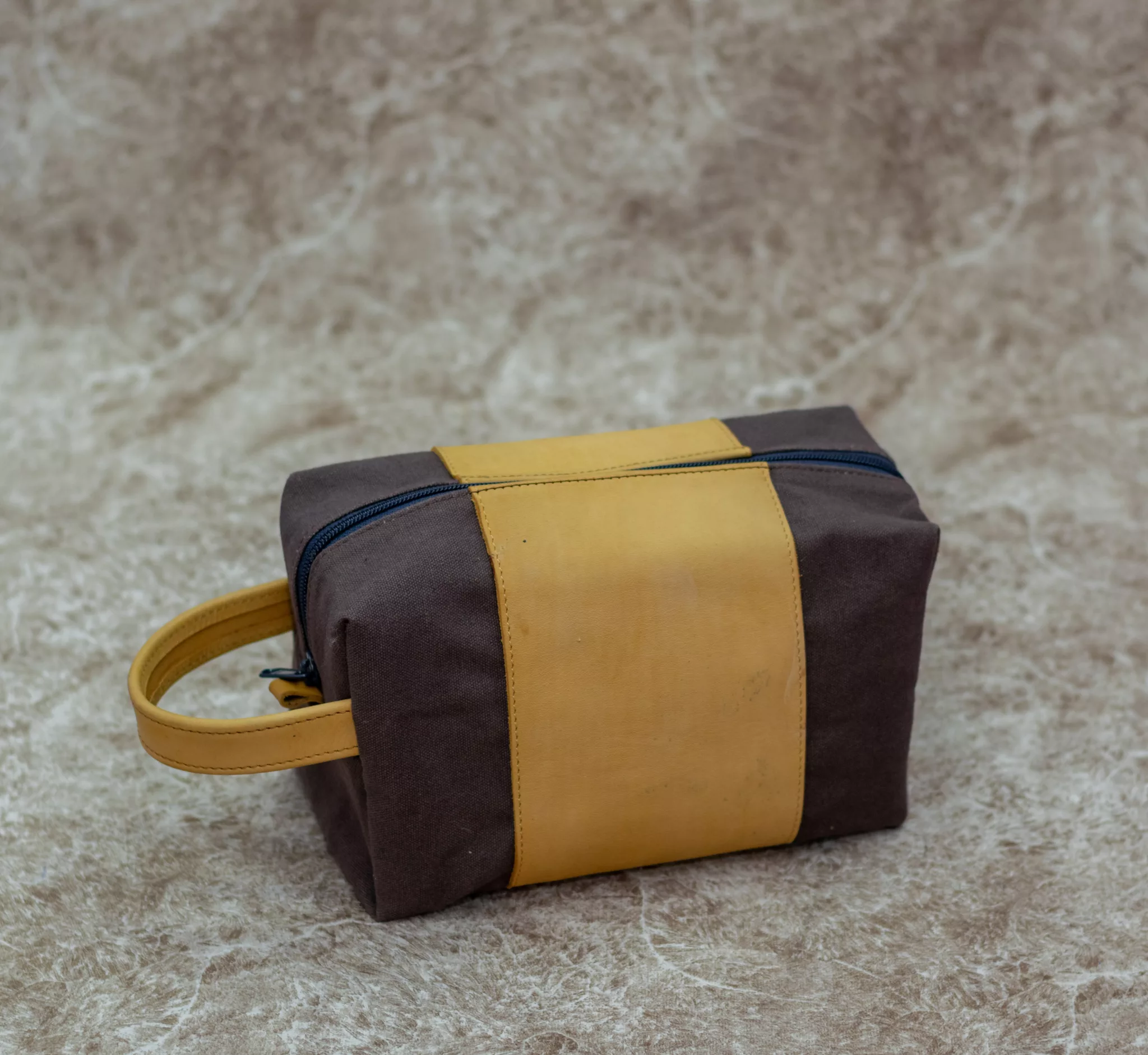 A Stylish and Functional Premium Leather Brown Toiletry Bag