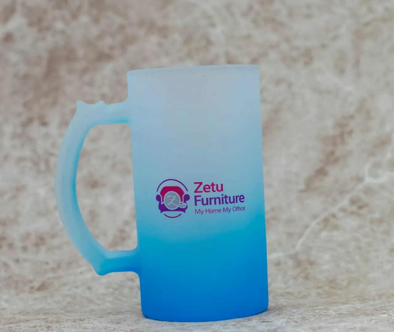 Blue Branded Frost Mug
