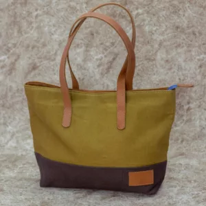 Brown Classy Touch Canvas Ladies Hand bag