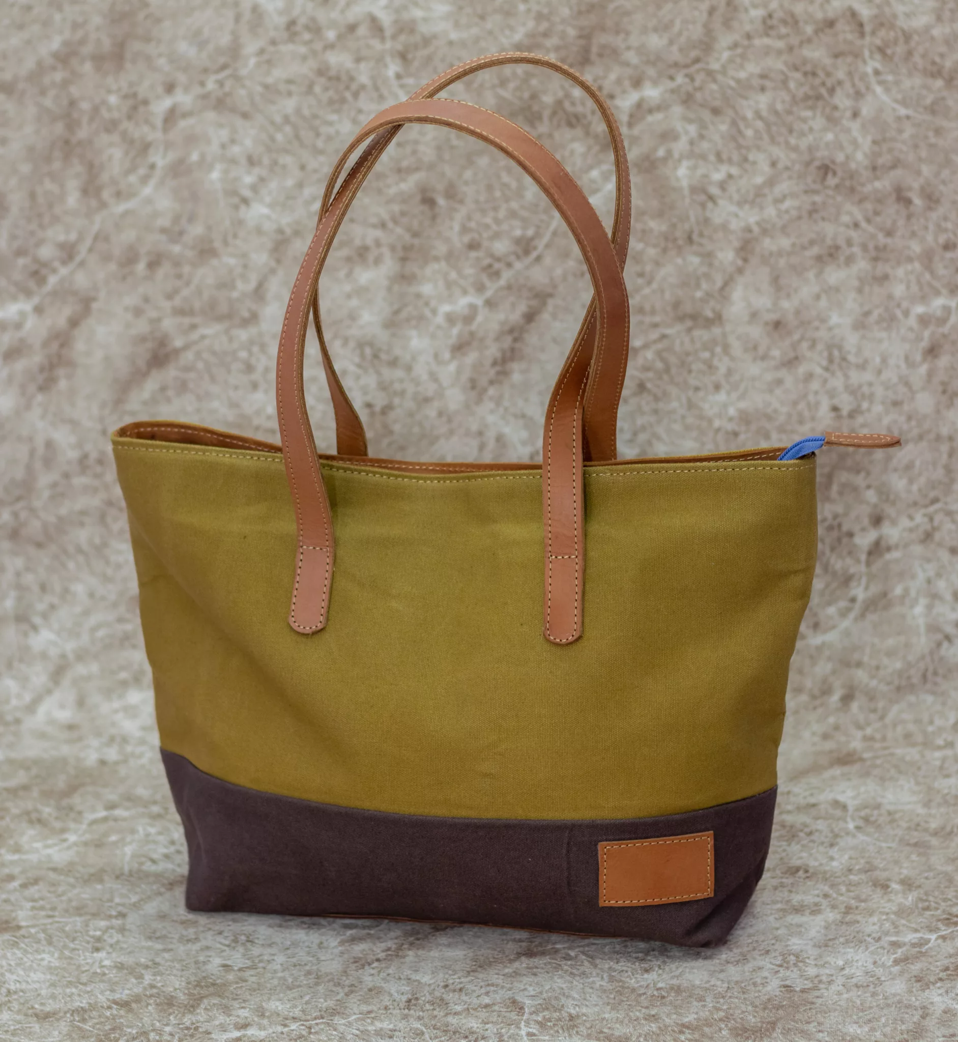 Brown Classy Touch Canvas Ladies Hand bag