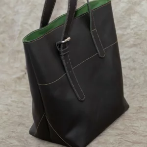 Darkbrown Leather Ladies Hand Bag