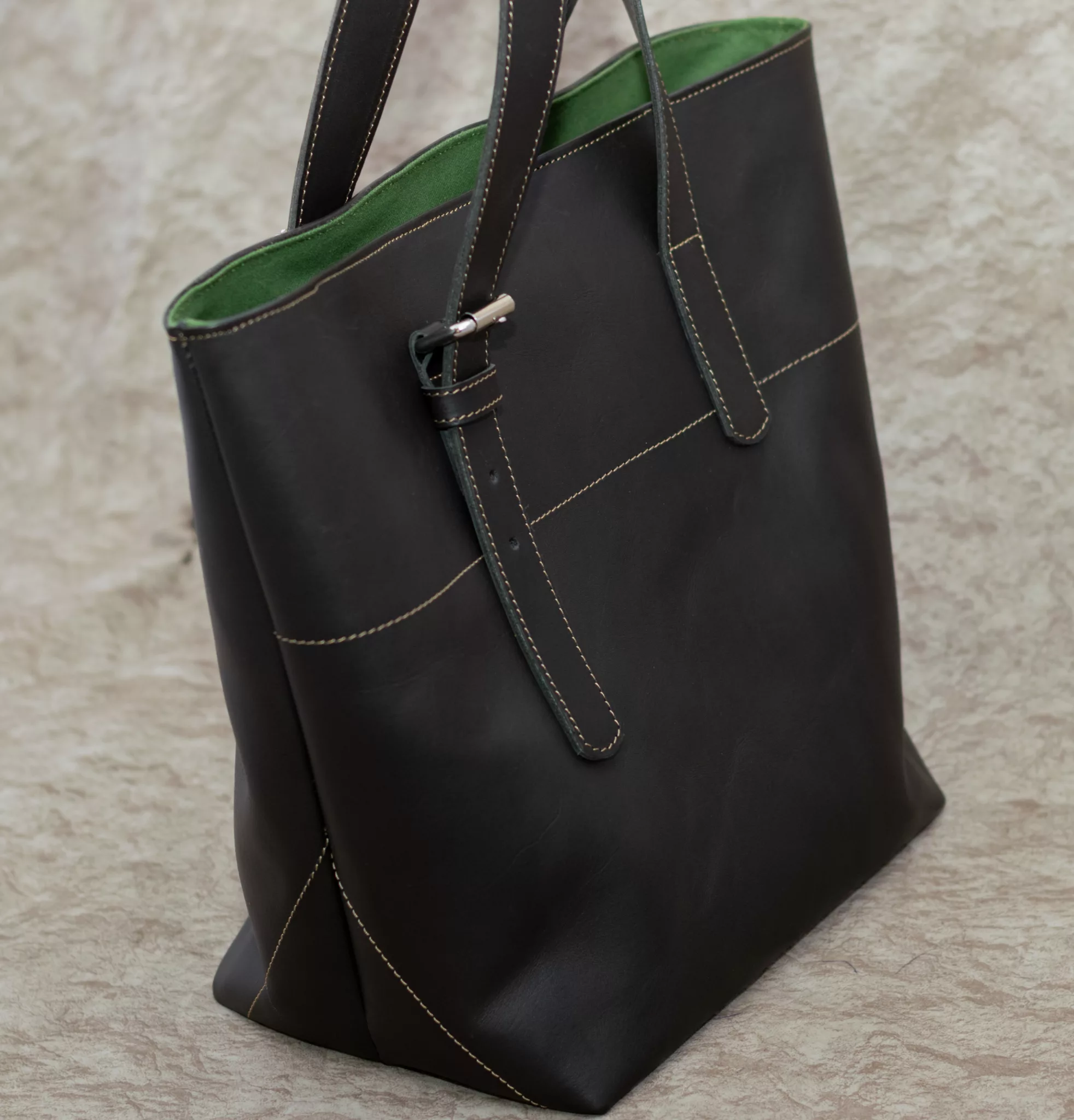 Darkbrown Leather Ladies Hand Bag