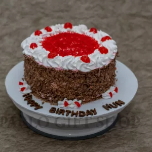 Black Forest Cake with Red Shavings Topping