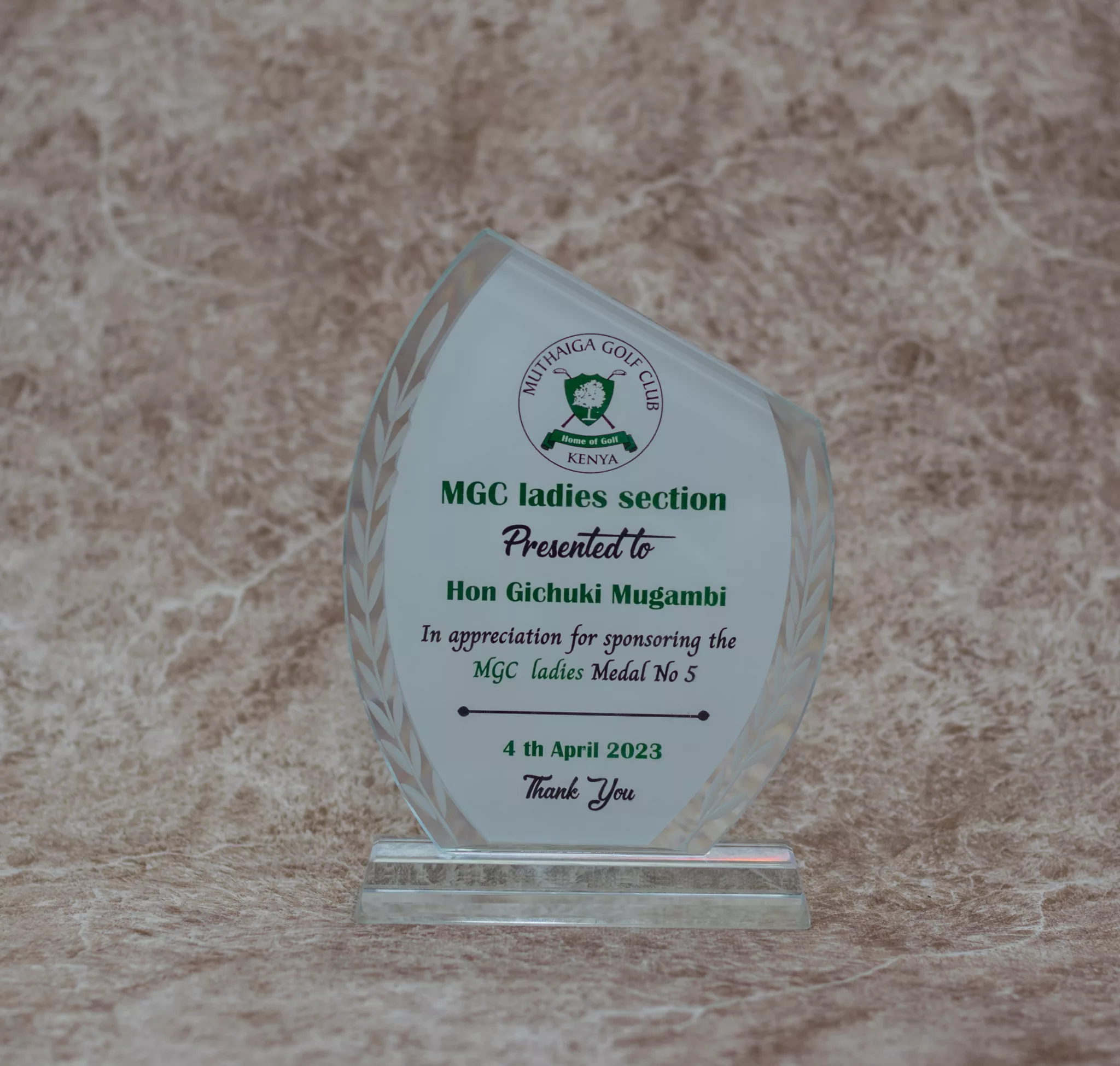 Branded Tipped Crystal Trophy Award
