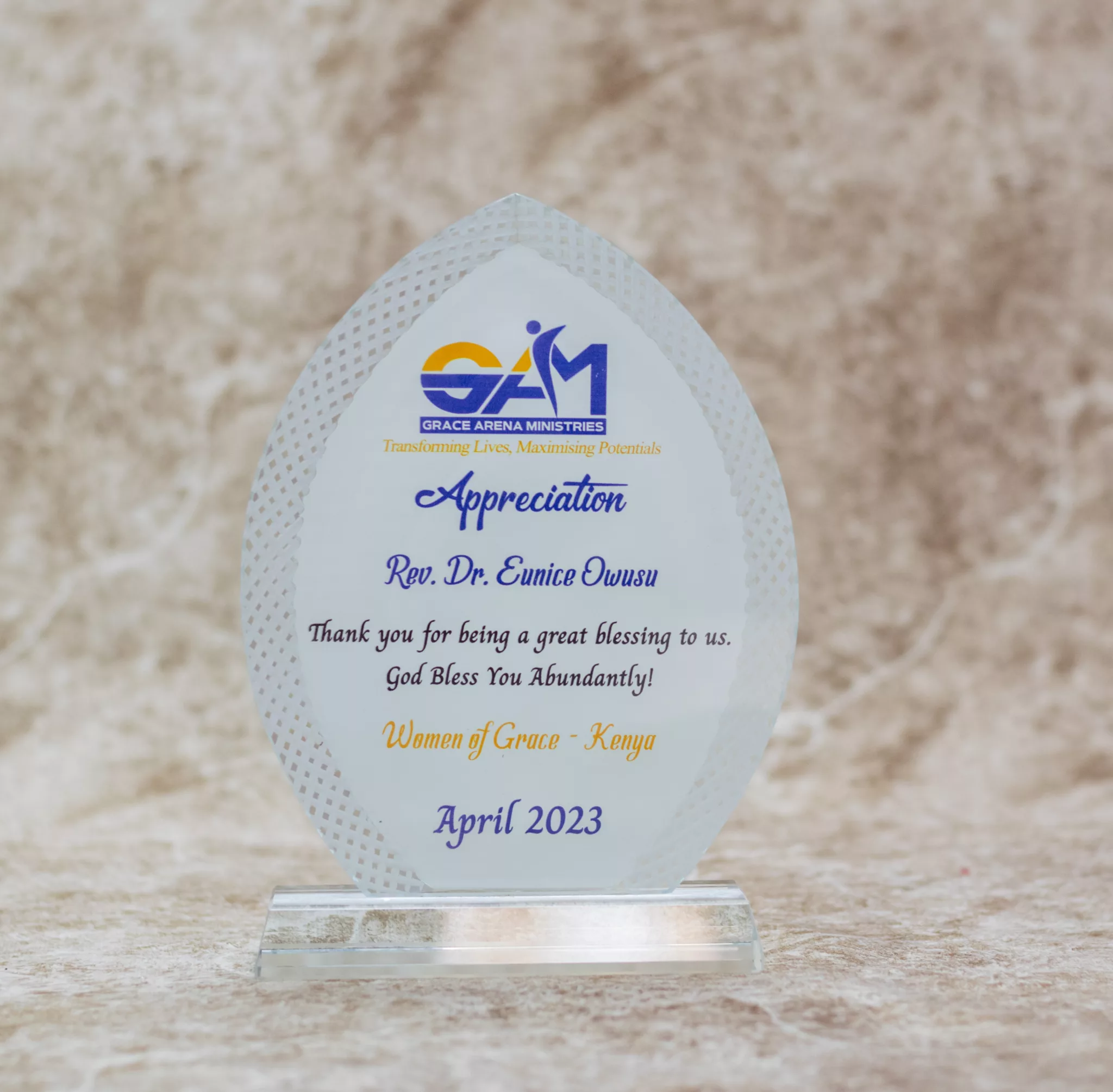 Customized Tipped Crystal Trophy