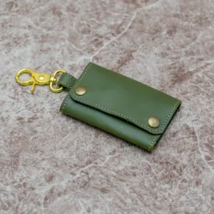 Green Minimalist Wallet With Key Holder