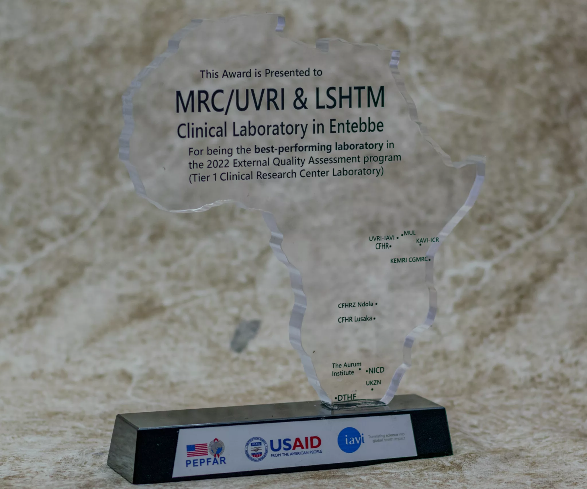 Real Crystal Glass African-Shaped Trophy