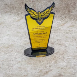 Black Acrylic Plaque with Eagle Top