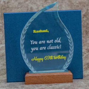 Branded Birthday Crystal Trophy