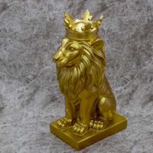 Crown Lion Resin Statues Ornament