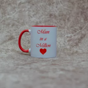 Red And White Branded Mug