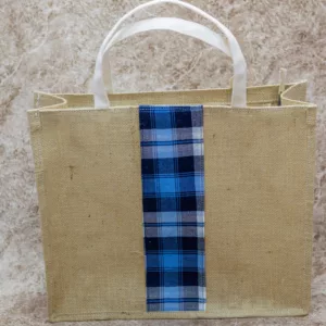 Eco-Friendly Jute Bag with a Maasai Shuka Strip