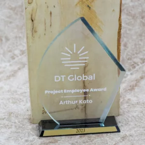 DT Global Branded Crystal Trophy