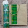 Green Maasai Shuka and Jute Bag