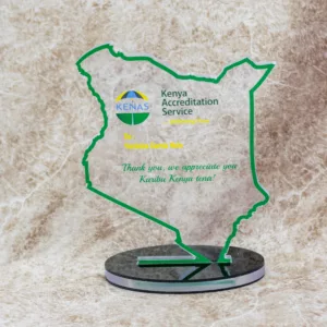 Map of Kenya Branded Acrylic Trophy