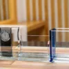 Customized Crystal Desk Organizer With Clock