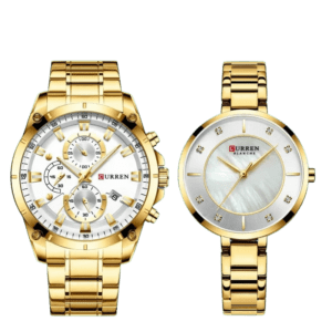 Curren Golden Curren Couple Watch Set