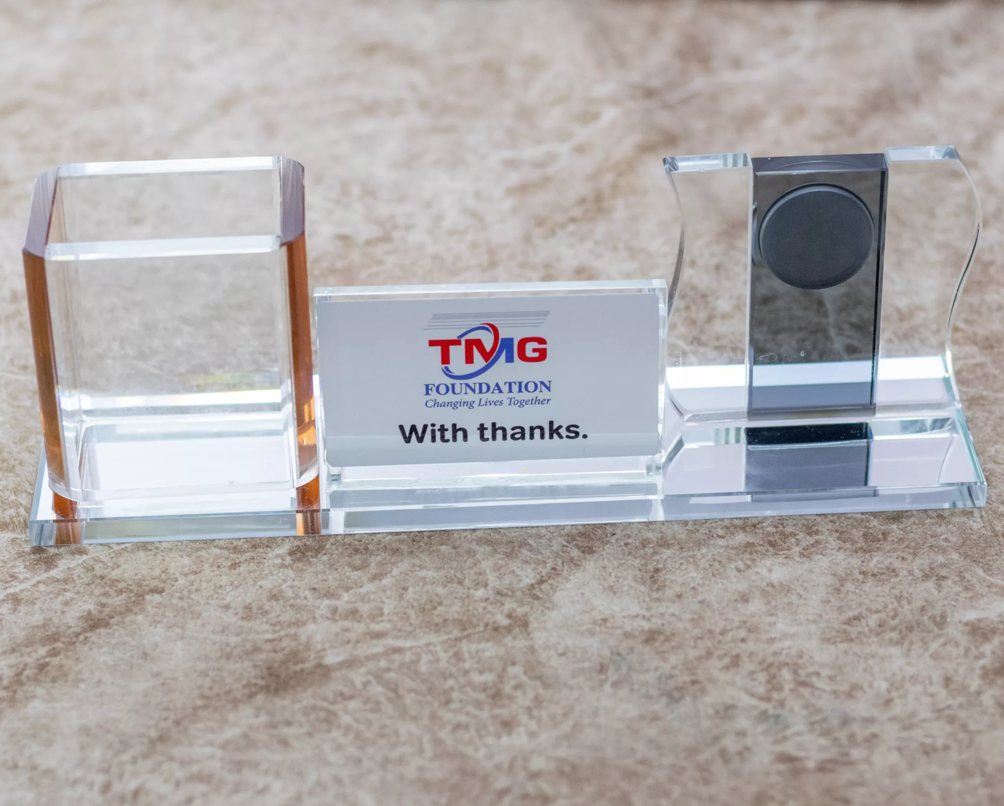 Customized Glass Desk Organizer