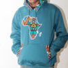 Blue African Hoodie With Ankara Touch