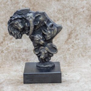 African Big Five Cold Cast Sculpture