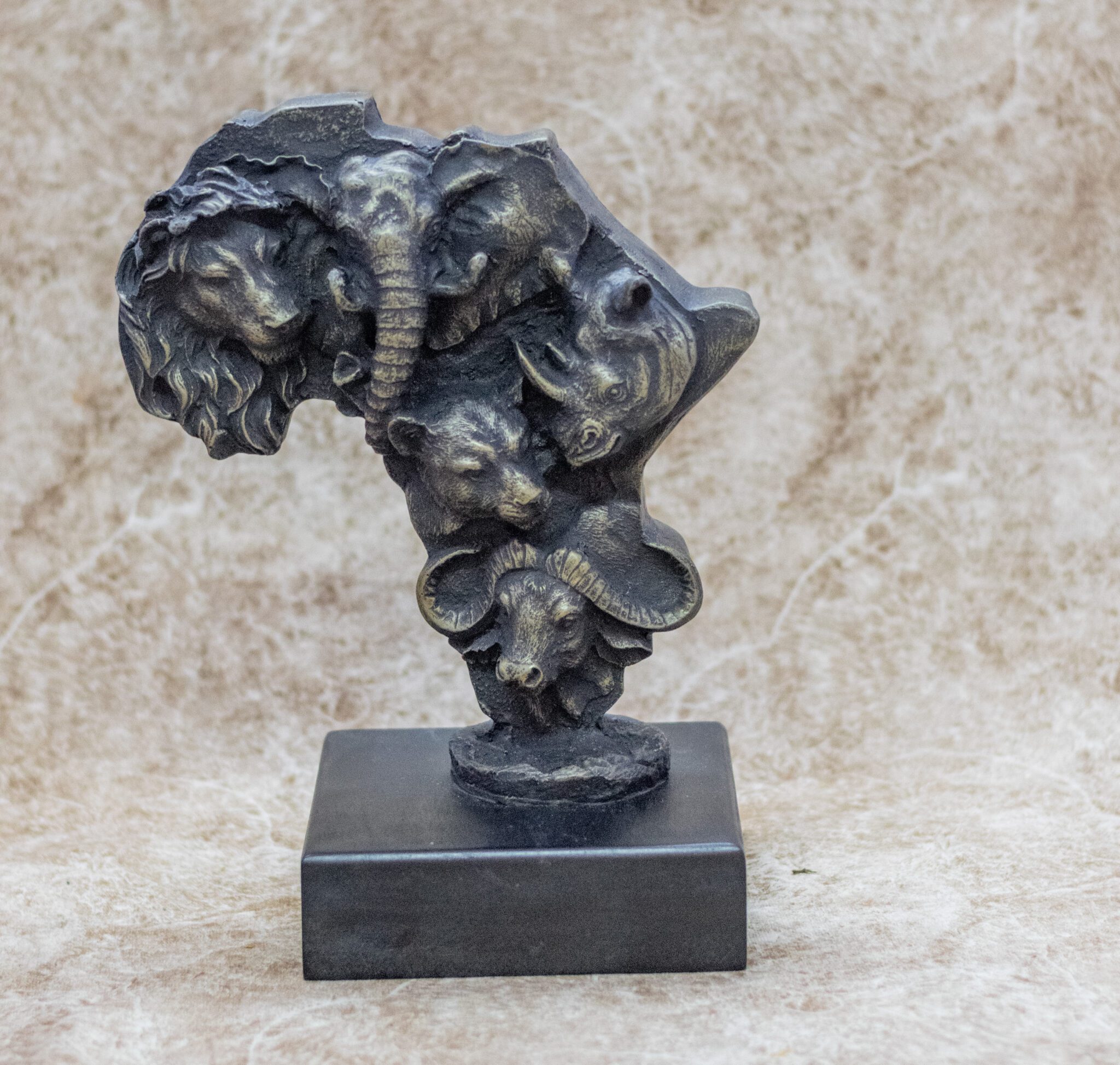 African Big Five Cold Cast Sculpture