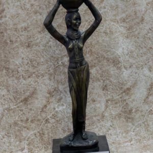 African Woman Carrying A Pot Cold Cast Sculpture