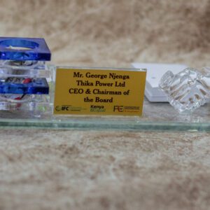 Executive Customizable Glass Desk Organizer