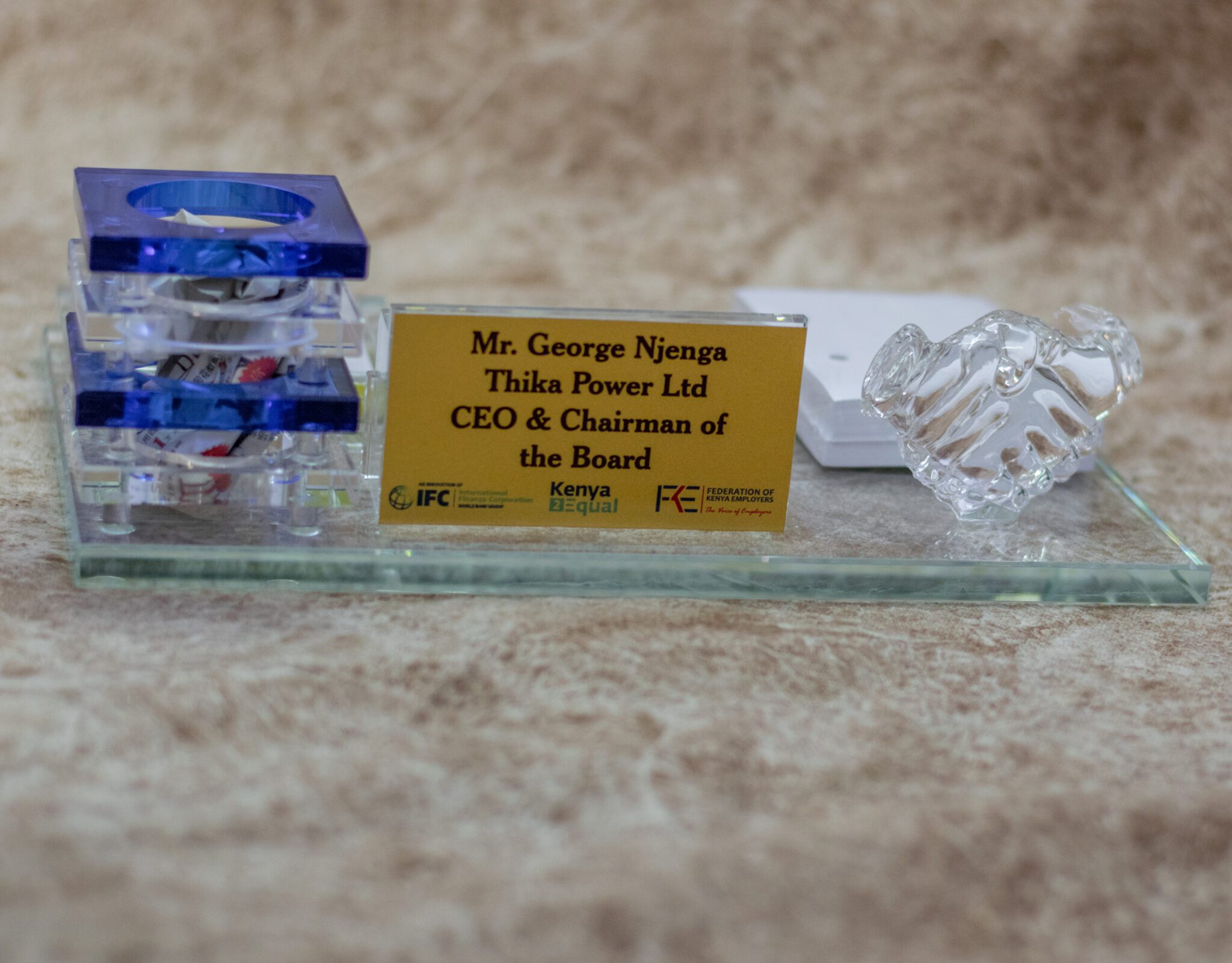 Executive Customizable Glass Desk Organizer