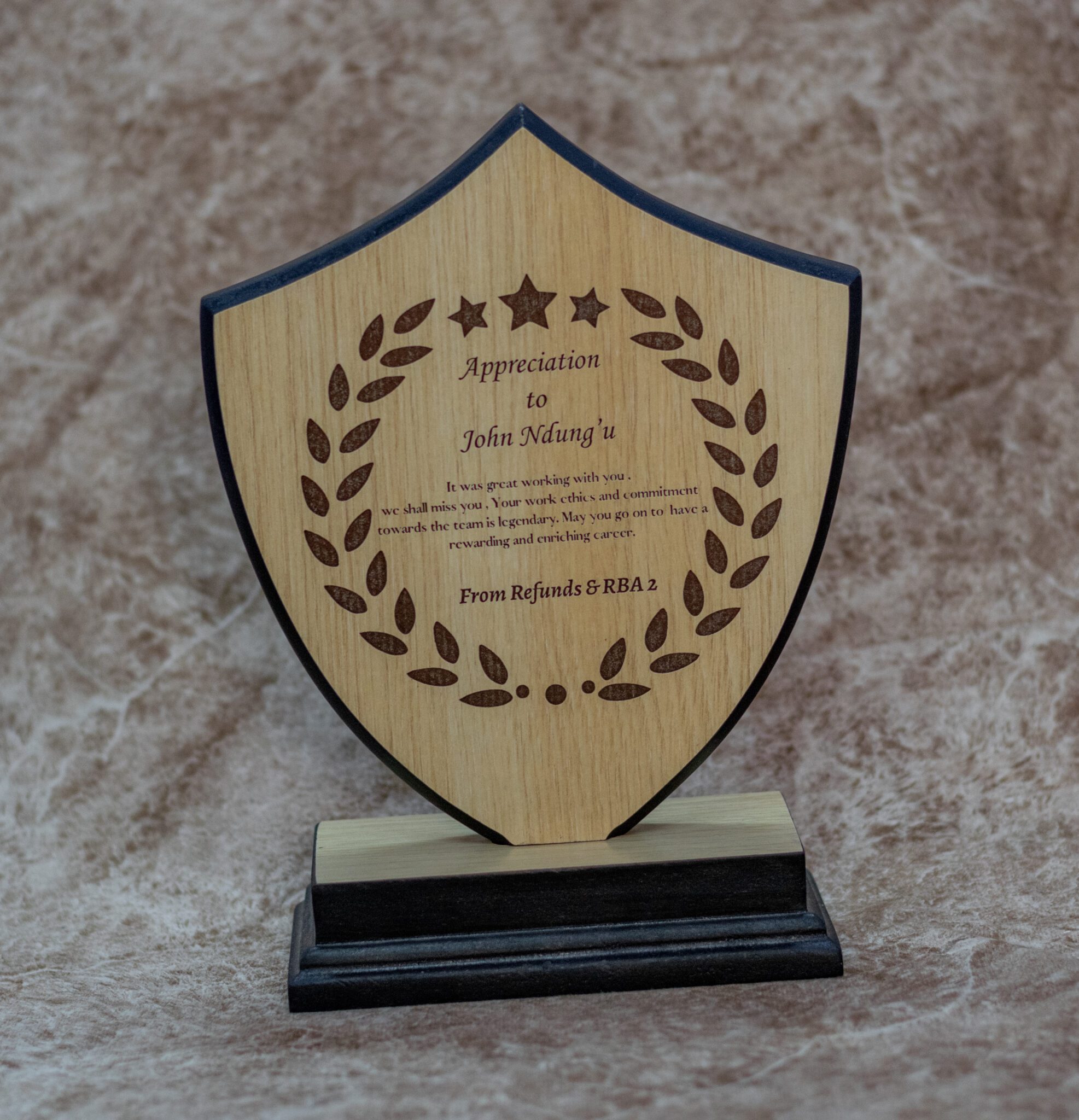 Wooden Plaque Award