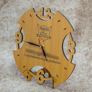 Wooden Wall Clock With Congratulatory Message