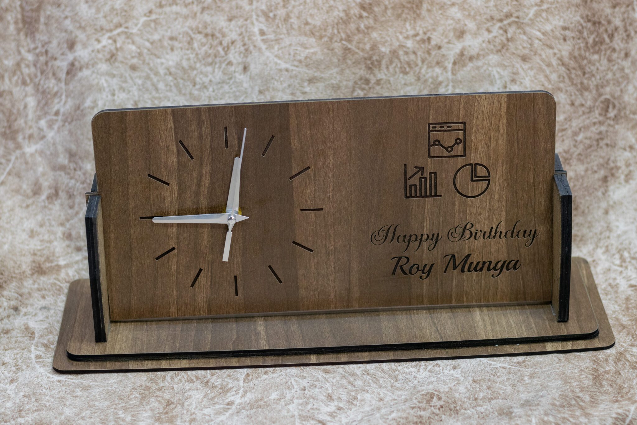Customized Wooden Table Clock