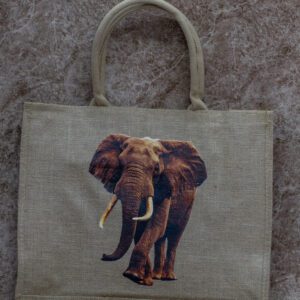 Jute Bag Customized With An Elephant