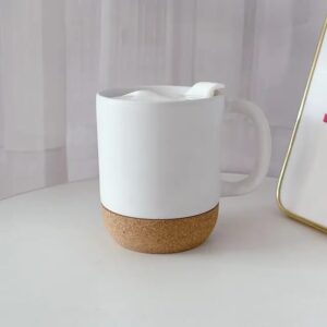 Coffee Mug with Cork Base and Lid