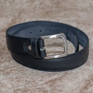 Black Leather Men Belt