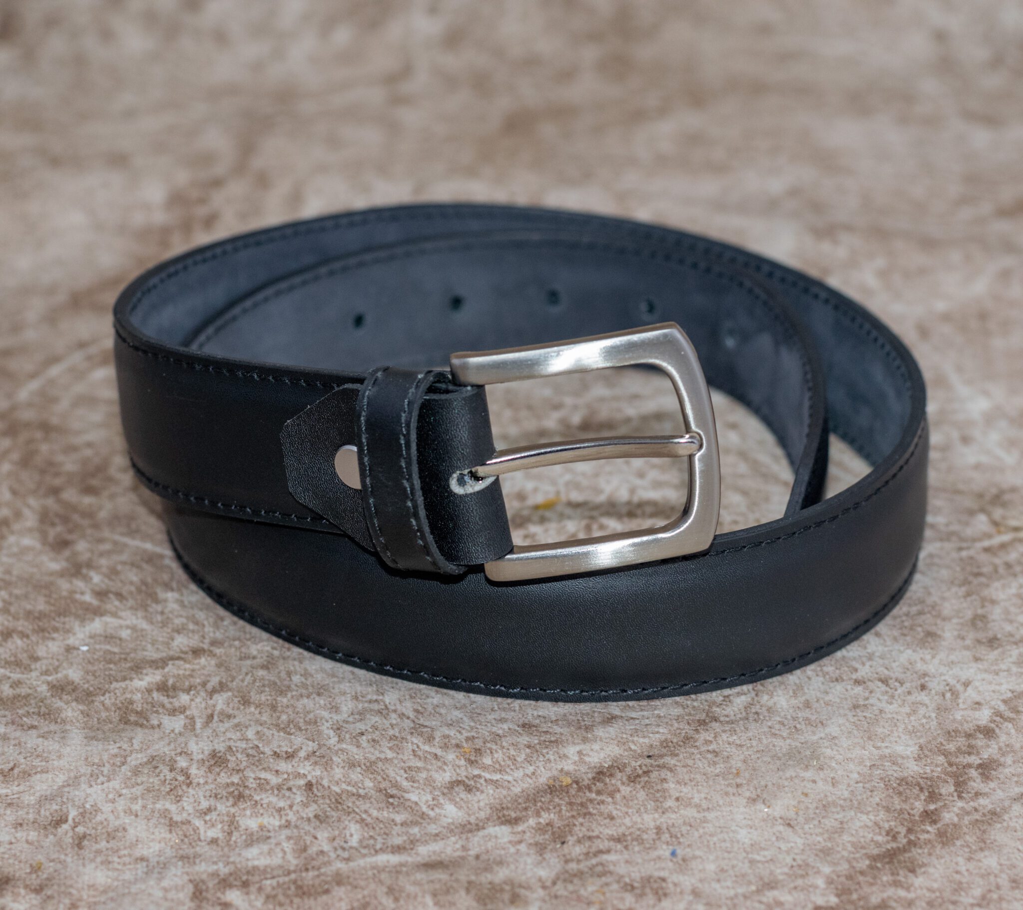 Black Leather Men Belt