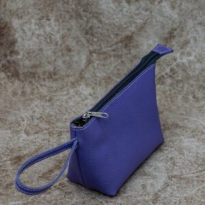 Blue clutch wrist bag leather