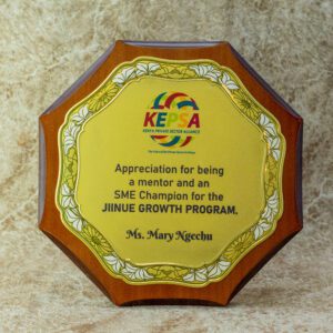 Customized Wooden Plaque With A Gold Plate