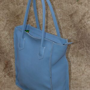 Fashion Blue Leather Tote Bag