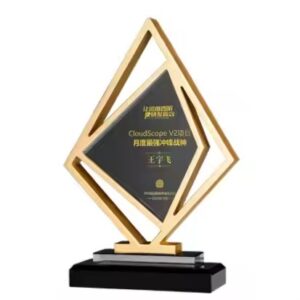 Shining creative metal rhombus crystal trophy Award
