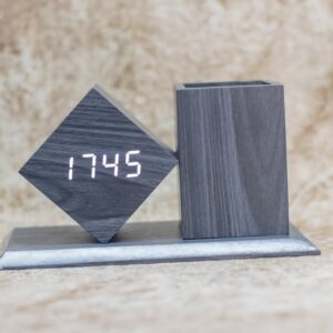 Black Wooden Desk Organizer